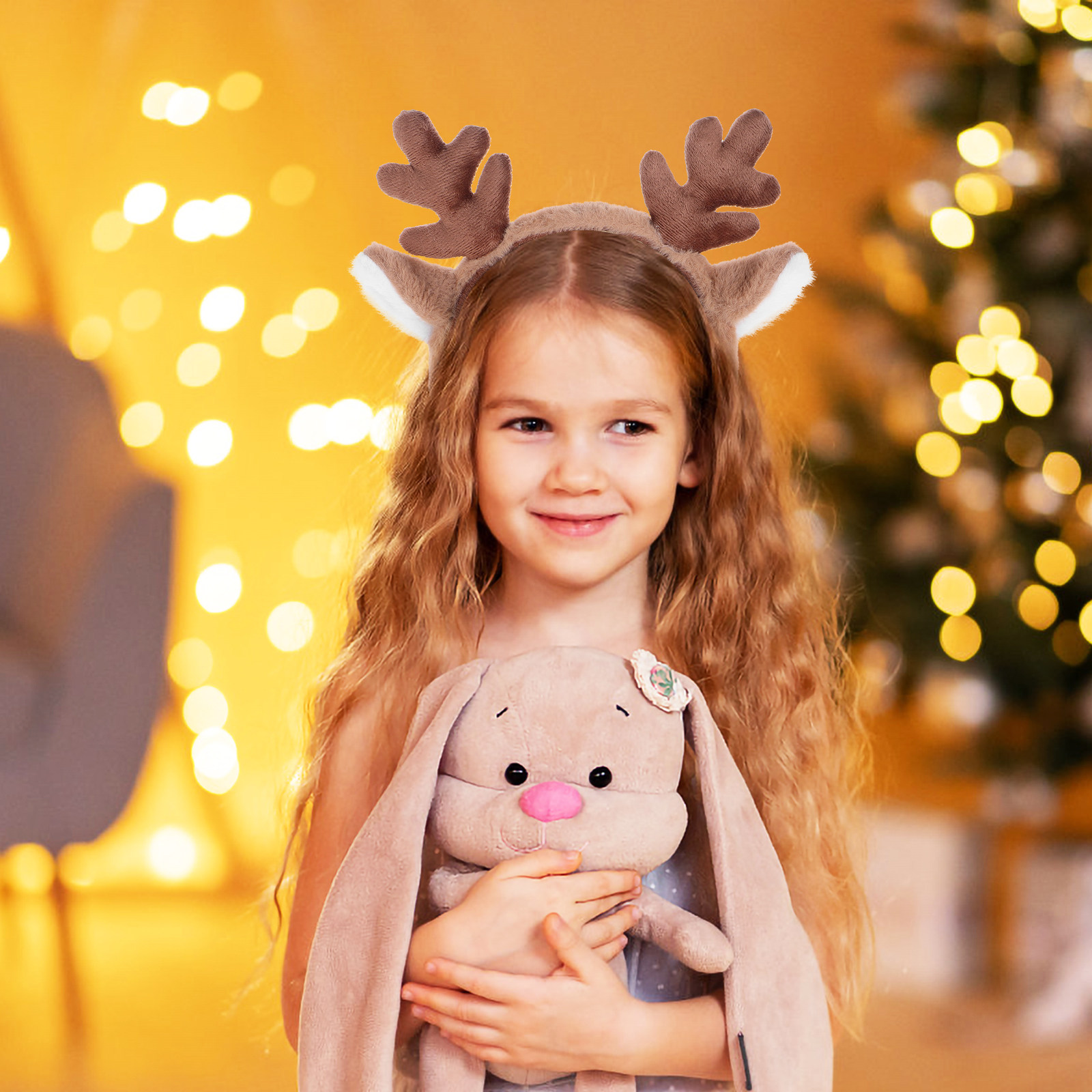 Reindeer Antlers Headband - クリスマスヘッドバンド トナカイの角デザイン 快適なユニバーサルフィット ホリデーパーティー、コスプレ、ステージイベント用の華やかなヘアアクセサリー