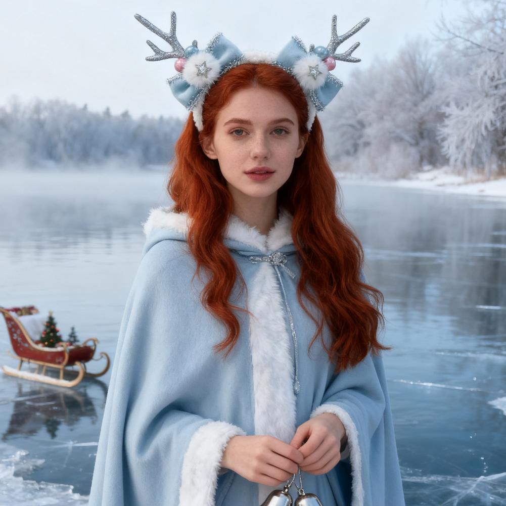 クリスマスヘッドバンド女性用エルクヘアフープフリーストナカイ - Reindeer Antlers Headband のレビューと価格