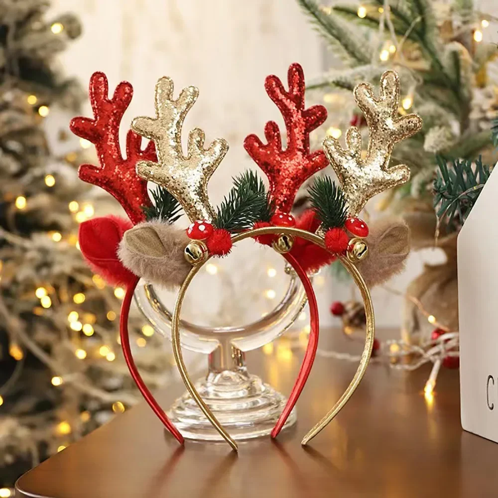 クリスマスグリッター鹿の角ヘッドバンドパーティーパーティード - Reindeer Antlers Headband のレビューと価格