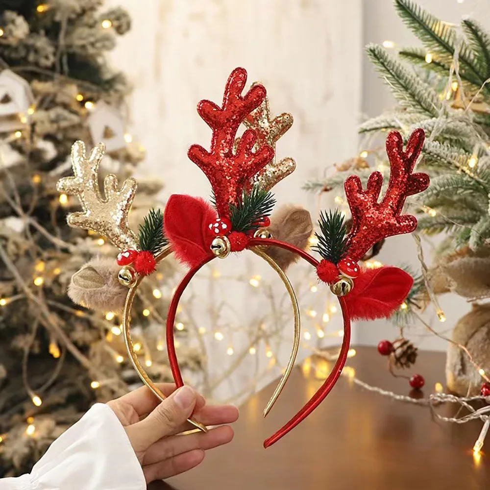 クリスマスグリッター鹿の角ヘッドバンドパーティーパーティード - Reindeer Antlers Headband のレビューと価格