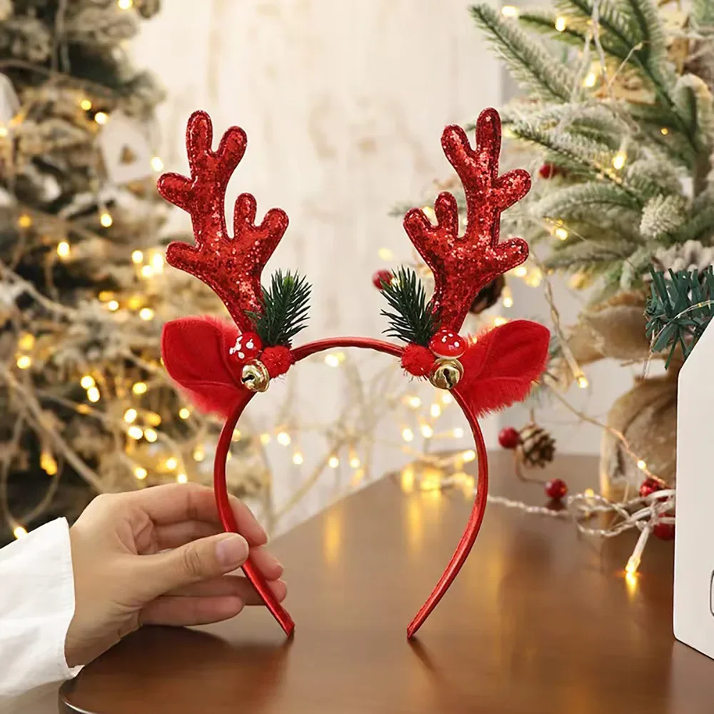 クリスマスグリッター鹿の角ヘッドバンドパーティーパーティード - Reindeer Antlers Headband のレビューと価格