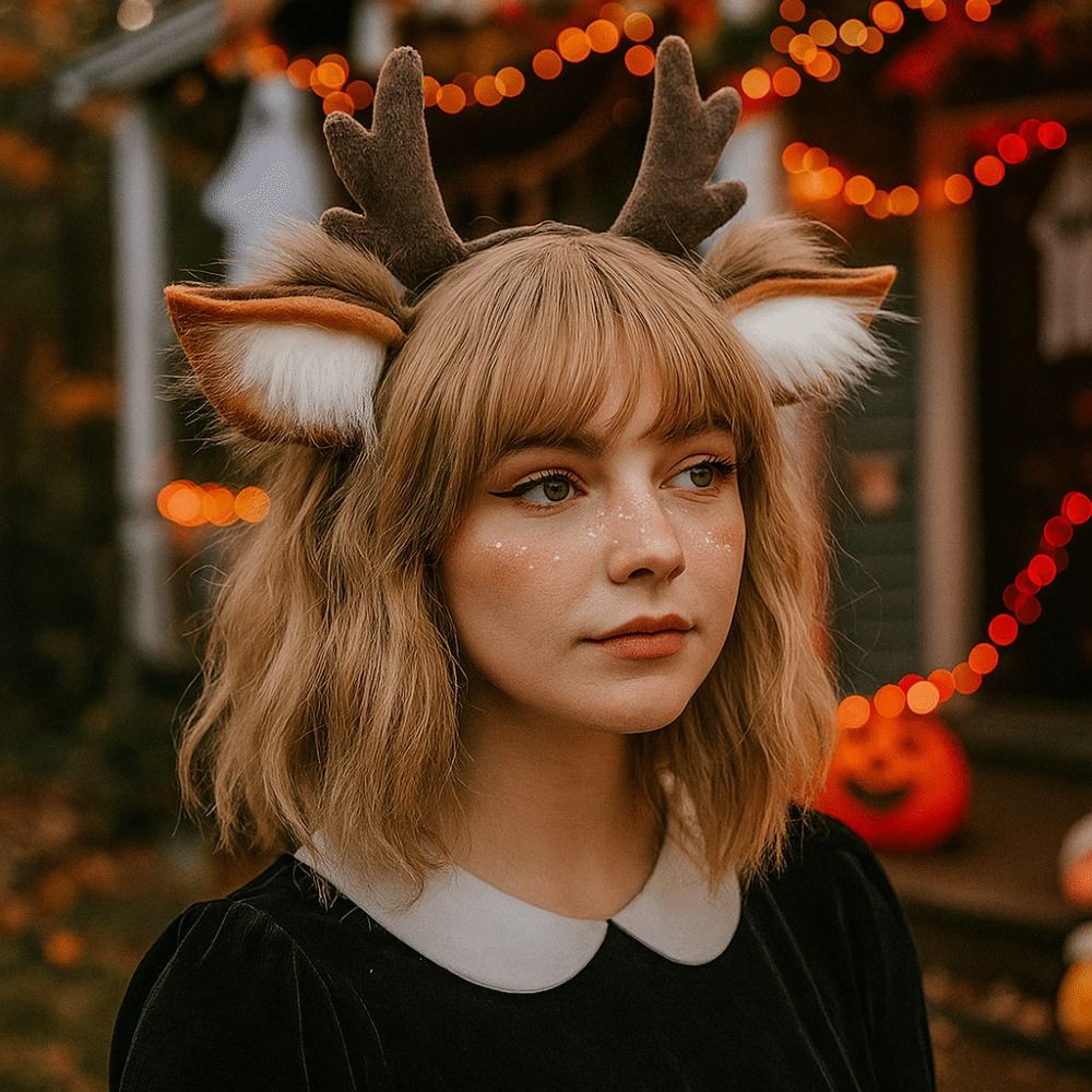 ユニセックス鹿耳トナカイの角ヘッドバンドかわいいパーティーか - Reindeer Antlers Headband のレビューと価格