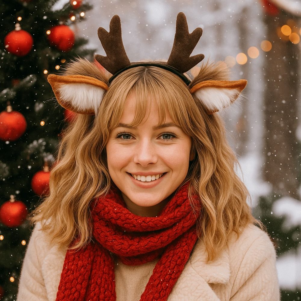 ユニセックス鹿耳トナカイの角ヘッドバンドかわいいパーティー頭 - Reindeer Antlers Headband のレビューと価格