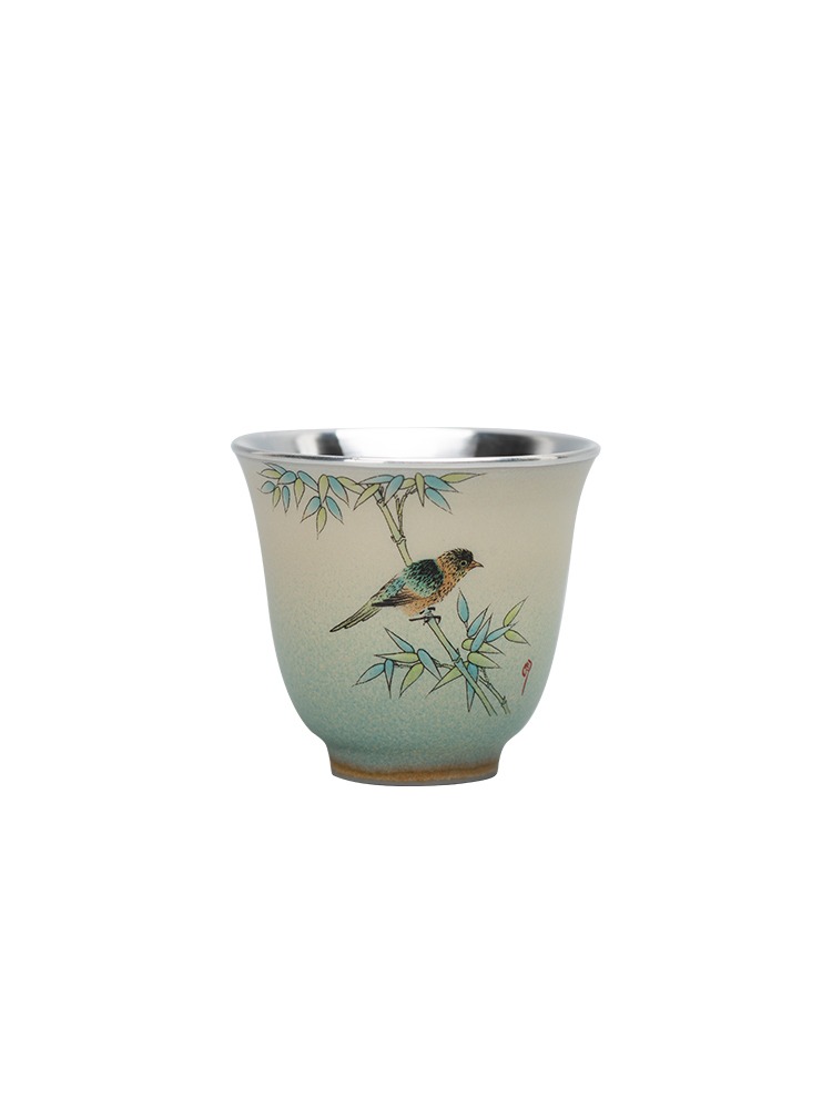 手作り銀巻き磁器カップセット 5個入り 純銀99.9% ダブ - Gift Box Wrap Set のレビューと価格