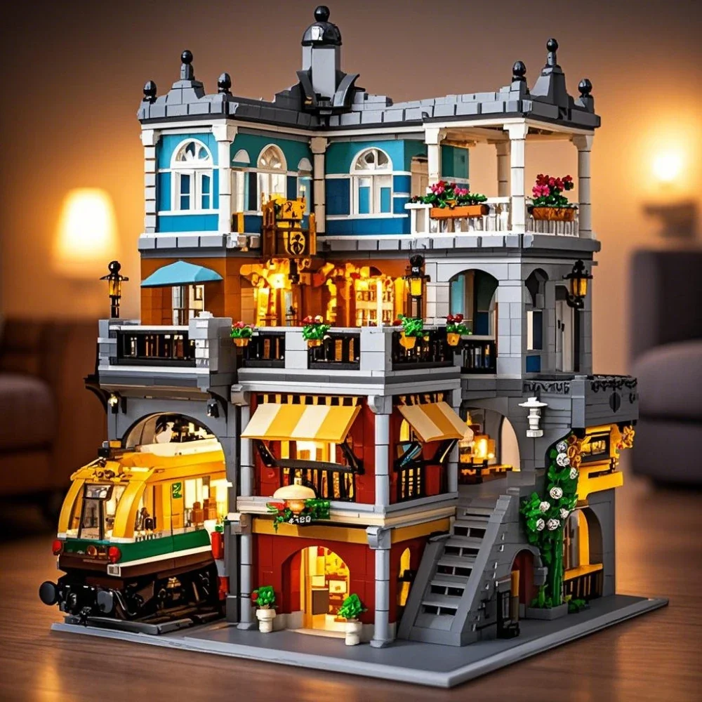 バーガーショップビルディングブロックセットライト付きシティス - Lego Set City のレビューと価格