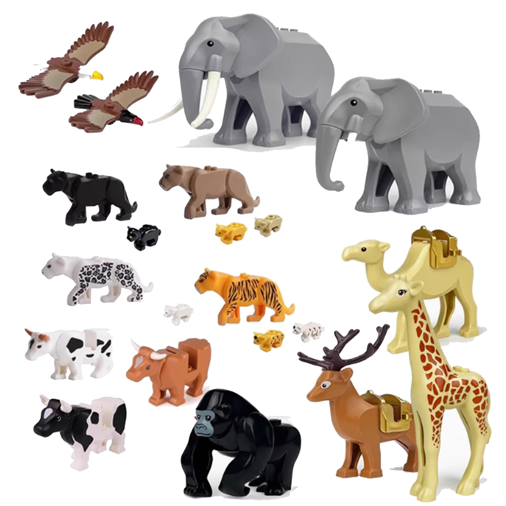 MOC 都市動物ビルディングブロックヤギ象クマワニトカゲ虎ヒ - Lego Set Creator のレビューと価格