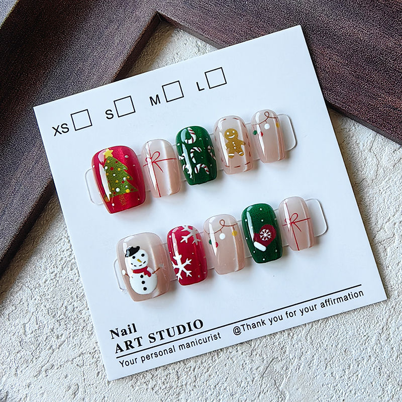 10枚入り クリスマス ハーフハンドメイド つけ爪 スウィー - Christmas Tree Artificial のレビューと価格