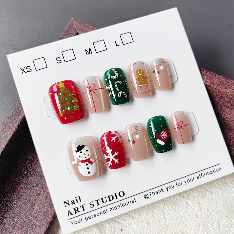 10枚入り クリスマス ハーフハンドメイド つけ爪 スウィー - Christmas Tree Artificial のレビューと価格
