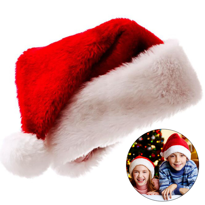 大人子供用ぬいぐるみクリスマスハット 厚手 暖かいサンタクロ - Santa Hat Plush のレビューと価格