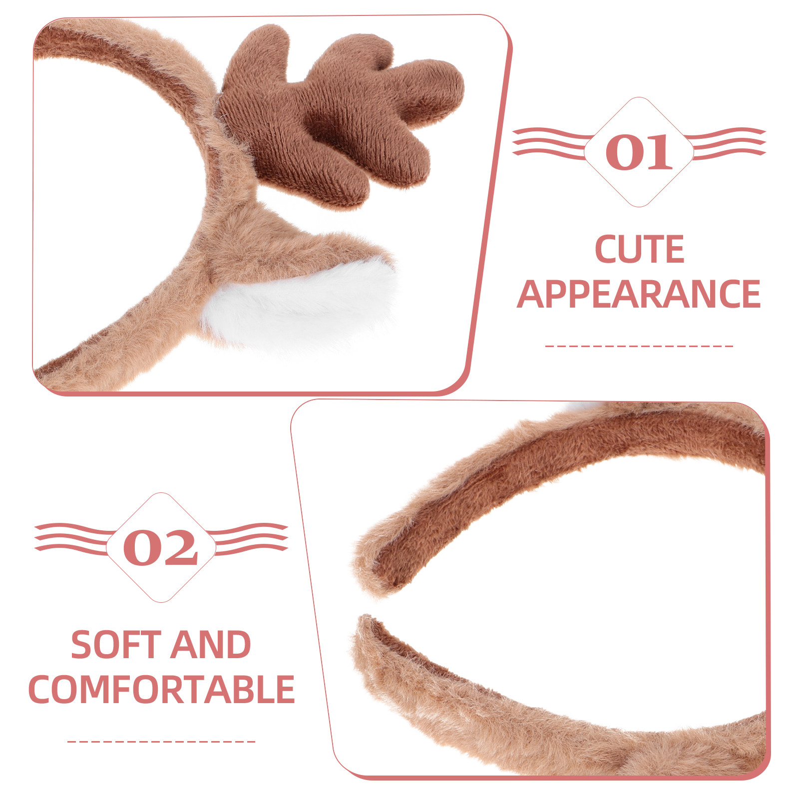 クリスマスヘッドバンド トナカイの角デザイン 快適なユニバー - Reindeer Antlers Headband のレビューと価格