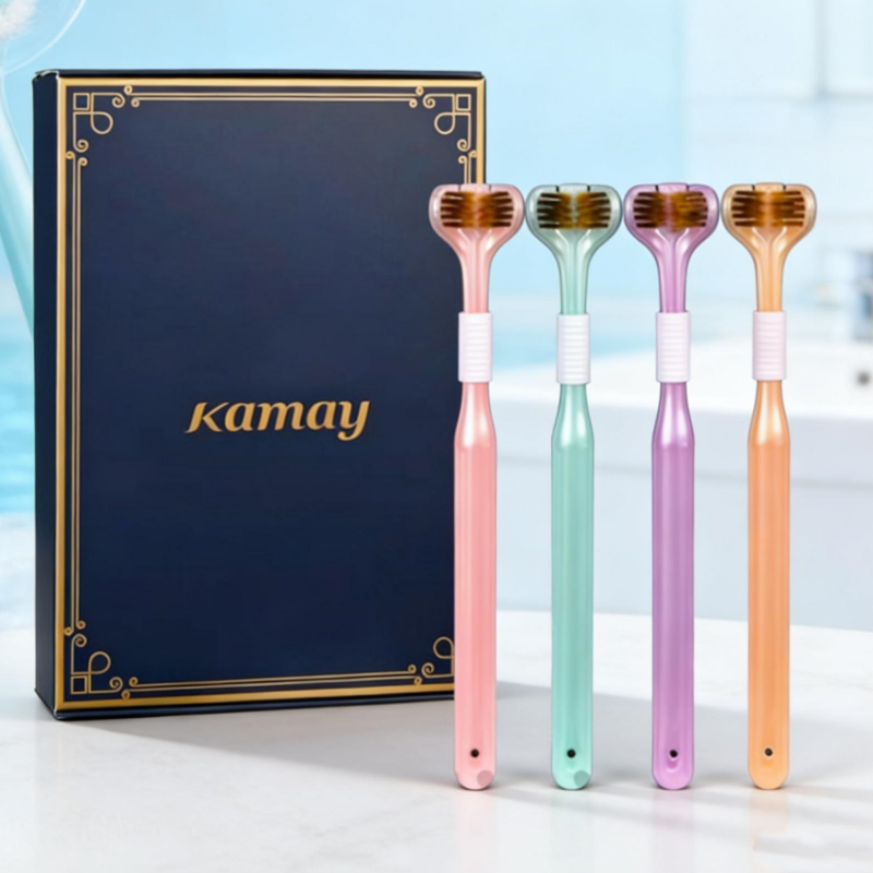 箱入り歯ブラシ4本セット、3面コーティングされた歯ブラシで、 - Gift Box Wrap Set のレビューと価格